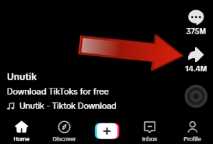 Click the share button on Tiktok.